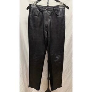 Vintage BSL Industry Paris Black Leather Made in France Women's Toscano Pants SM